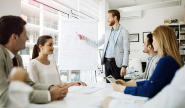 Équipe en formation dans un bureau d’affaires