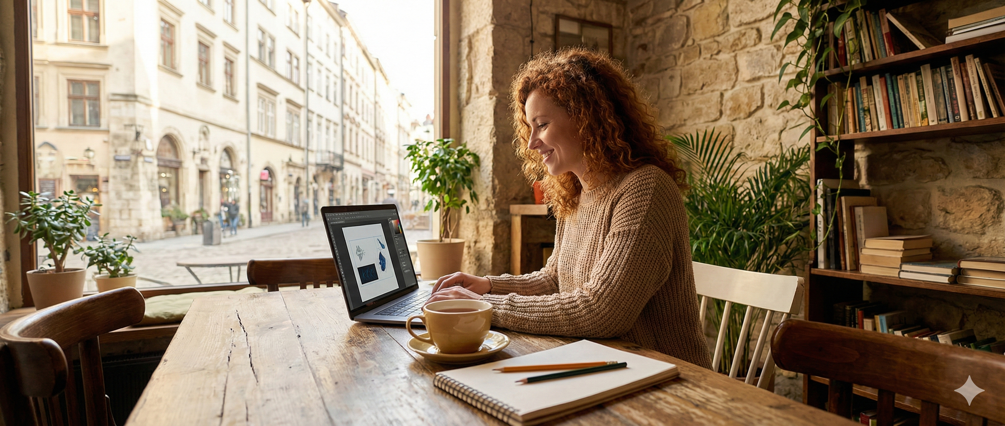 femme-devant-ordinateur-dans-un-cafe